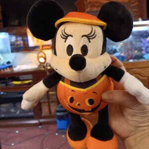 Mickey Mouse Pumpkin Stuffed Plush Adult owned RARE !!